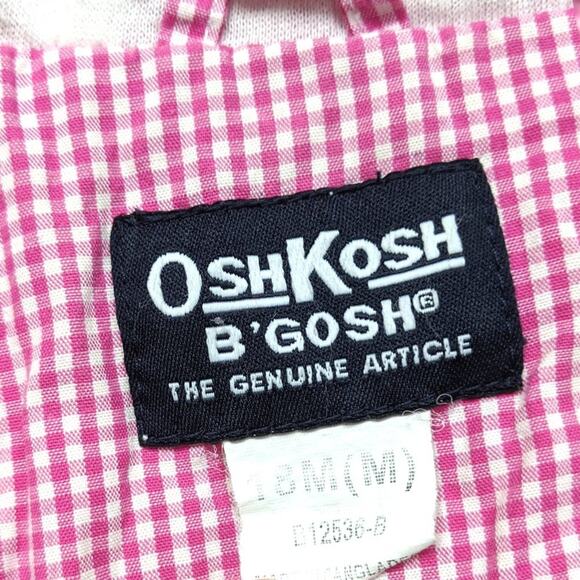 Oshkosh B'gosh Jacket Girls Size 18m Pink Gingham Jacket - Picture 5 of 5